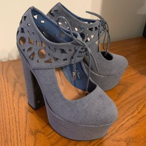 Brand New Denim Platform Heels